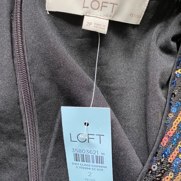 Loft Sequin Flutter Tiered Midi Dress - Picture 2 of 5